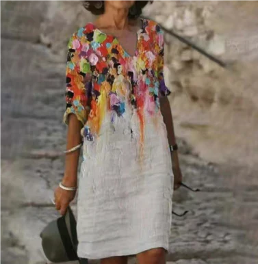 Robe Midi Fleurie Pour Femme À Encolure V Hailey Confort Élégance Artisanal Pour Révéler Votre Style Estival