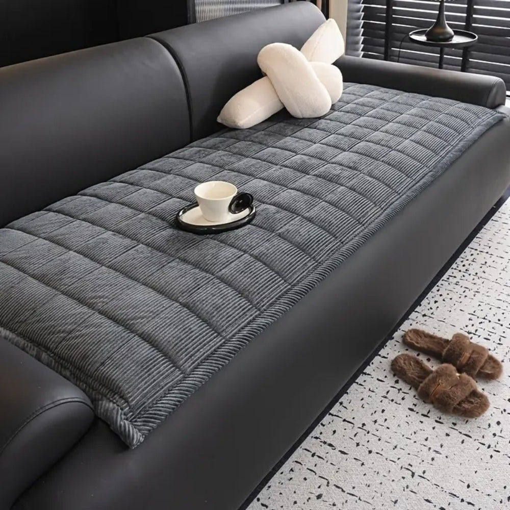 Housse de Canapé Matelassée avec Fond Antidérapant Protégeant Contre Salissures et Poils D'Animaux Style Contemporain
