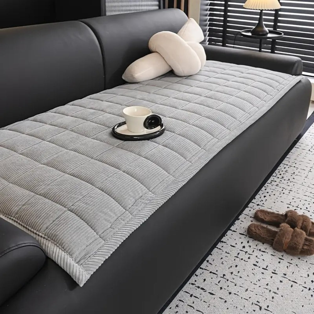 Housse de Canapé Matelassée avec Fond Antidérapant Protégeant Contre Salissures et Poils D'Animaux Style Contemporain
