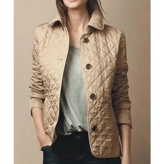 Veste Matelassée Boutonnée Pour Femme Chic Polyvalente Pour Le Quotidien Élégant Automne