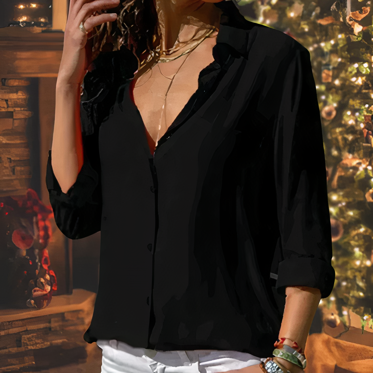 Clara Blouse En Chiffon Élégante Pour Bureau Sorties Décontractées Événements Spéciaux Chic Polyvalente