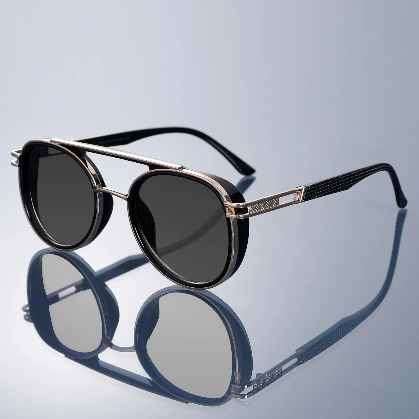 Ravik Urban Shades Lunettes Rondes Métal Texturé Double Pont Charme Industriel Confort Durable