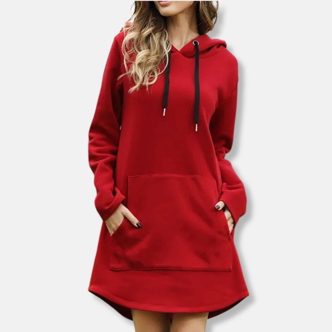 Robe À Capuche Pour Femme Décontractée En Mélange De Coton Avec Poches Et Manches Longues Nordisk Flair