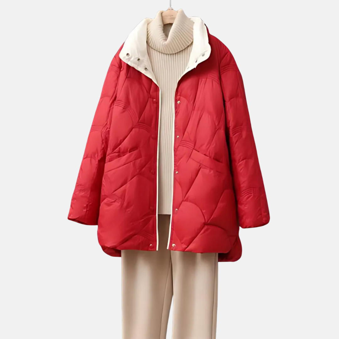Veste Femme Mi Longue Matelassée Avec Col Debout Élégante Et Polyvalente Pour Une Silhouette Raffinée