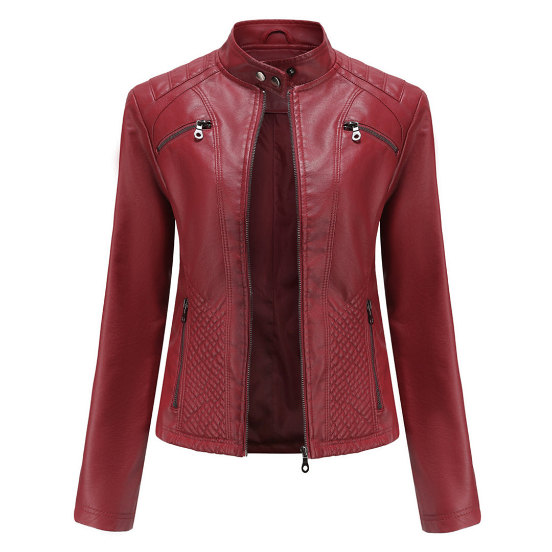 Heather Veste Motard Zippée Classique Pour Femme En Faux Cuir Chic Moderne Polyvalente Pour Toutes Occasions