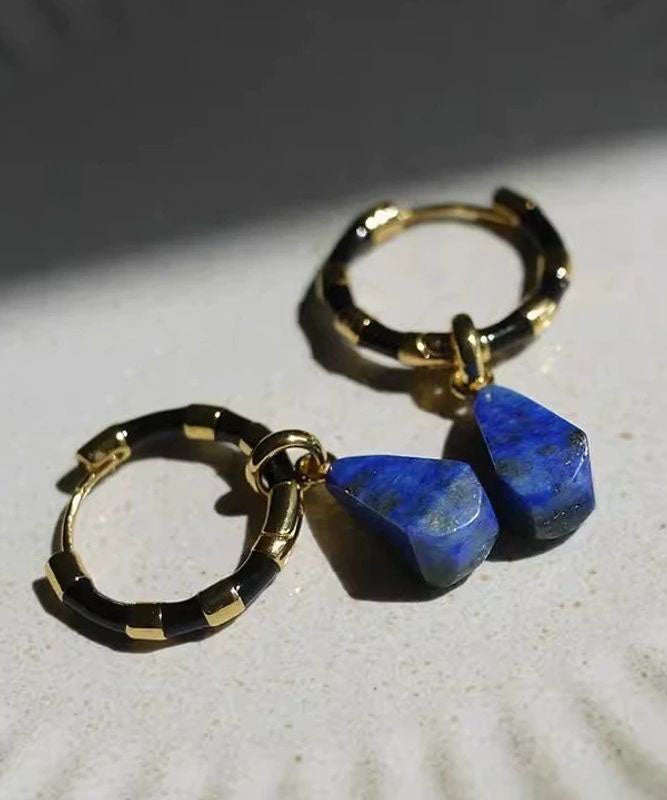 Boucles d'oreilles créoles rétro en bambou doré et cuivre - Amawinc