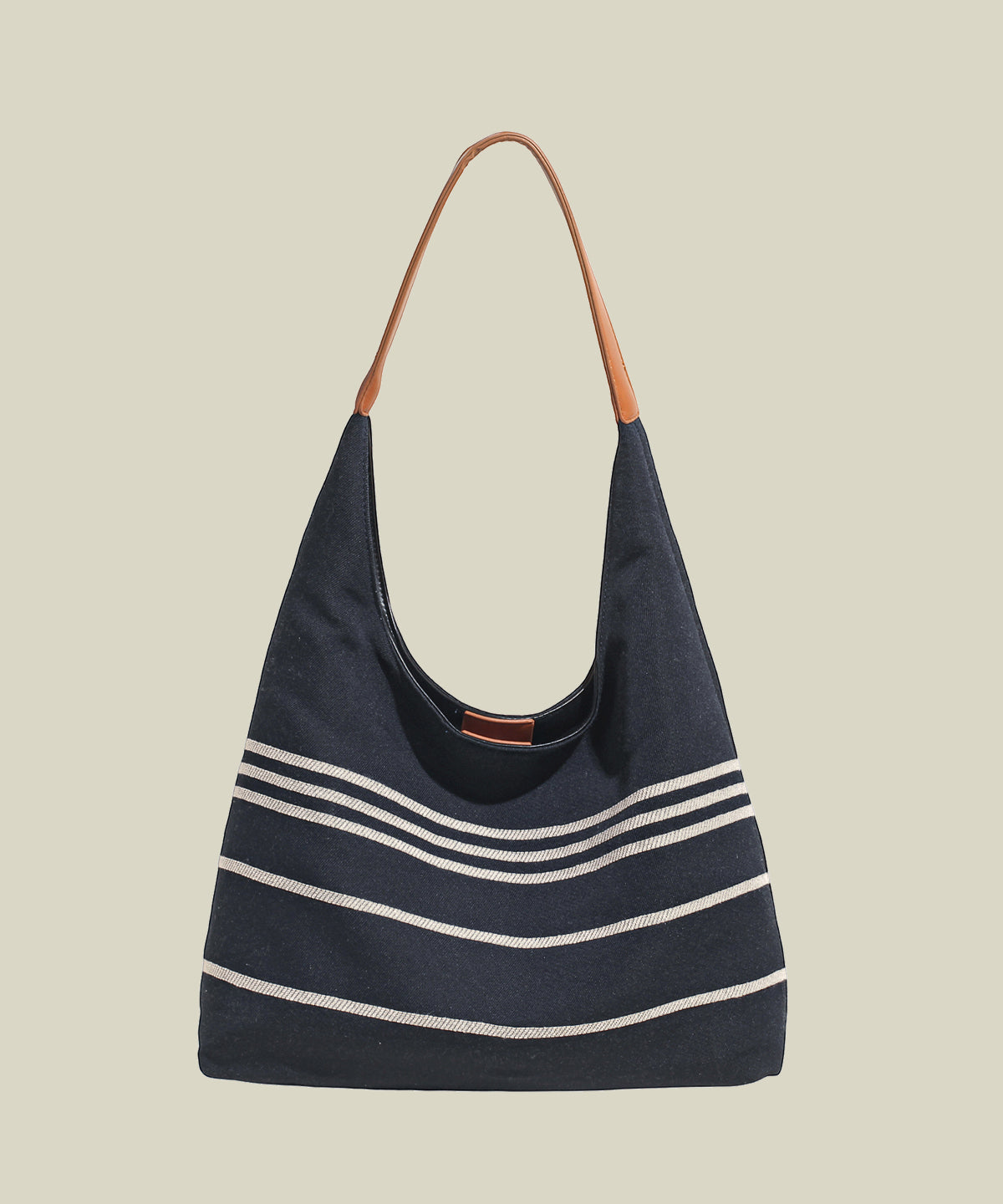 Sac à main rétro en toile solide et durable à rayures bleu marine - Amawinc