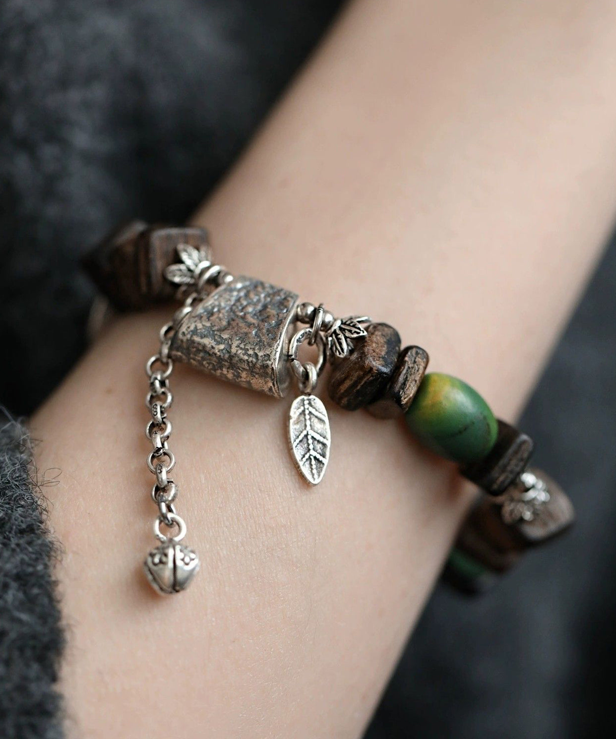 Bracelet à breloques rétro en argent sterling Eaglewood - Amawinc