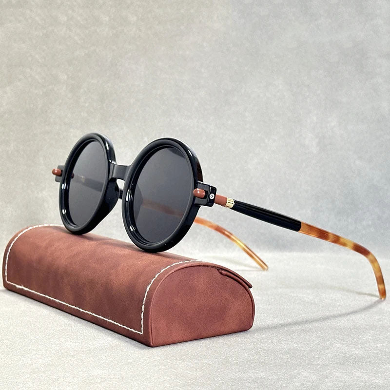 Lunettes De Soleil Ronde RetroVue Luxe Verres Miroir TAC Polarisés UV400 Protection Unisexe