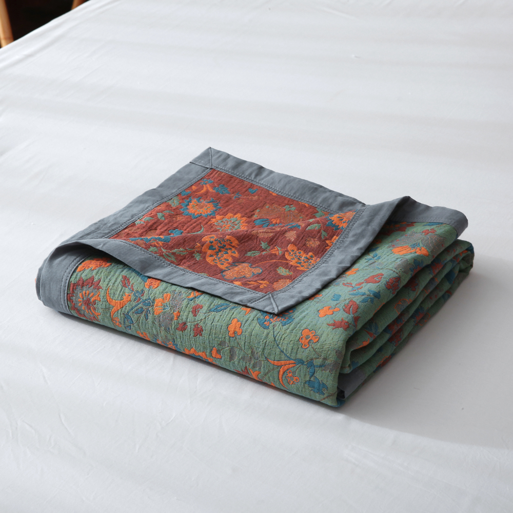 Couette En Coton Vintage À Motifs Floraux Réversible Pour Chambre Chaleureuse Et Nostalgique
