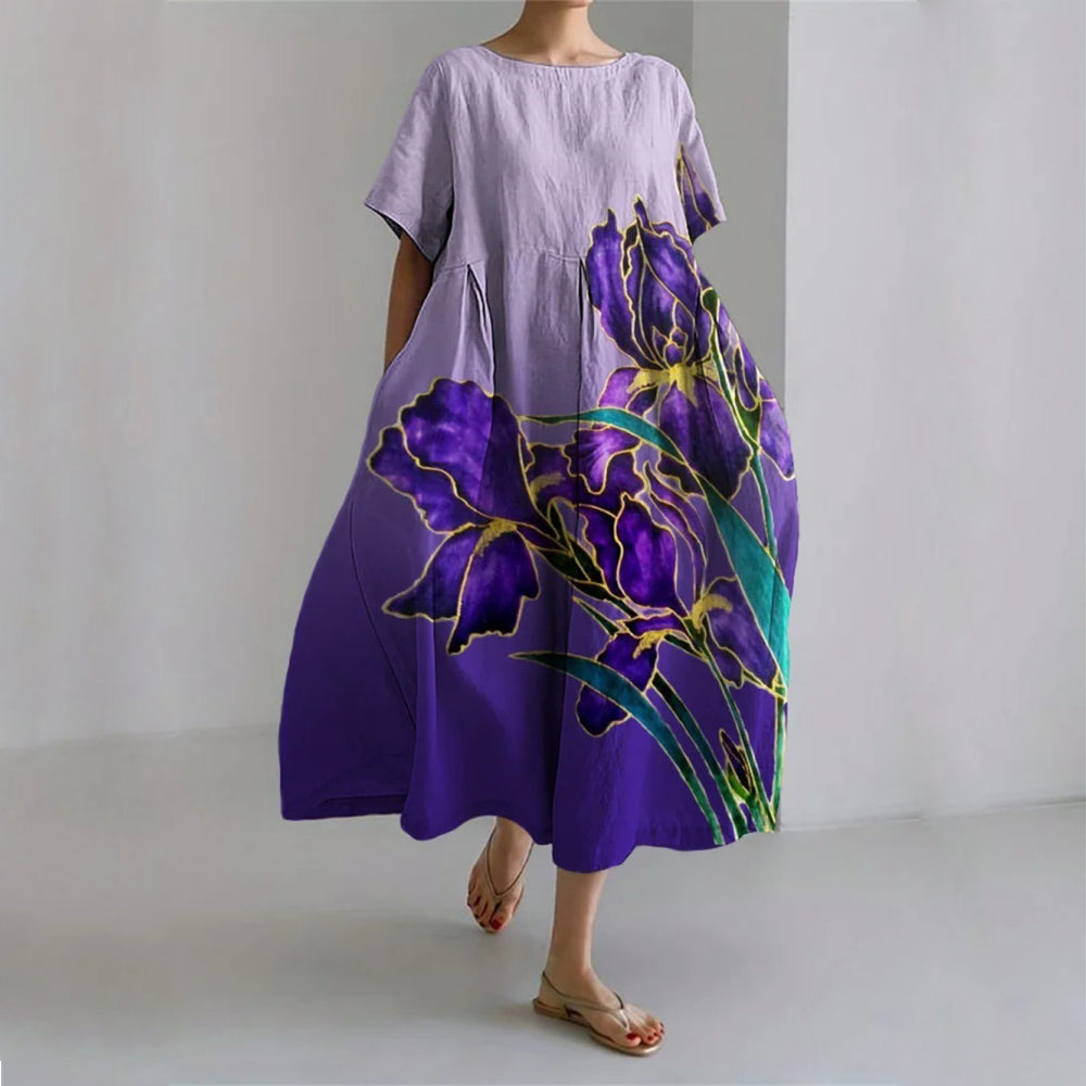 Rêve De Fleurs Robe Sofia Amoretti Robe Florale Élégante En SilkenWeave Poly Blend
