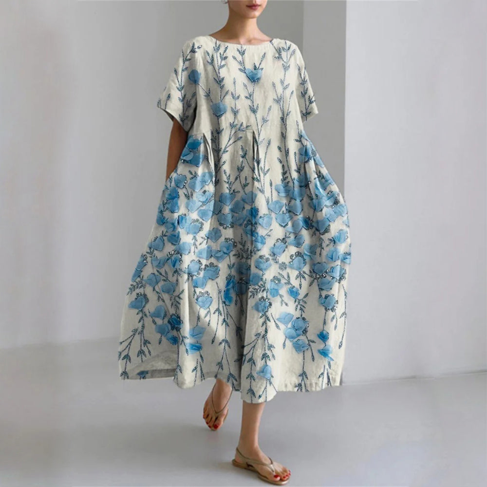 Rêve De Fleurs Robe Sofia Amoretti Robe Florale Élégante En SilkenWeave Poly Blend