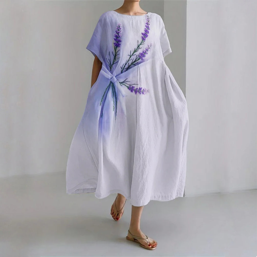 Rêve De Fleurs Robe Sofia Amoretti Robe Florale Élégante En SilkenWeave Poly Blend