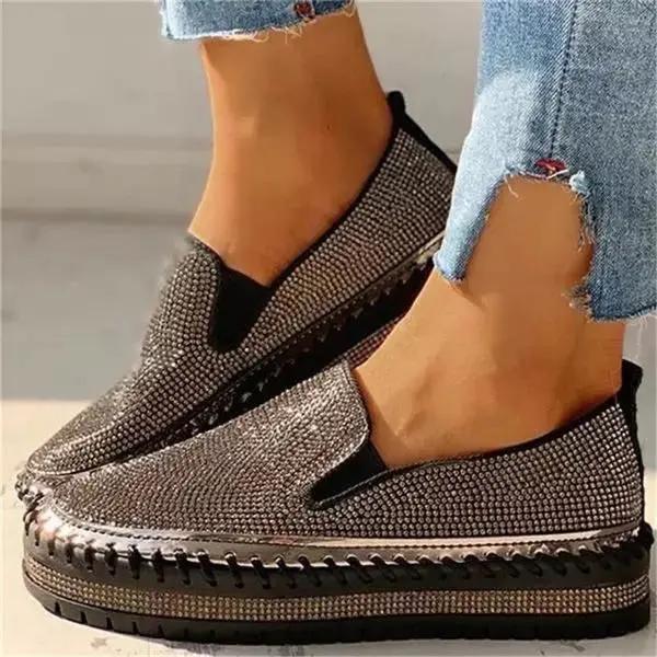 Mocassins Slip On À Strass Pour Femme Élégants Et Confortables Idéaux Pour Un Style Quotidien Raffiné