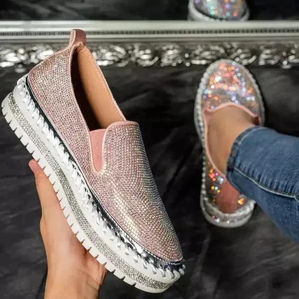 Mocassins Slip On À Strass Pour Femme Élégants Et Confortables Idéaux Pour Un Style Quotidien Raffiné