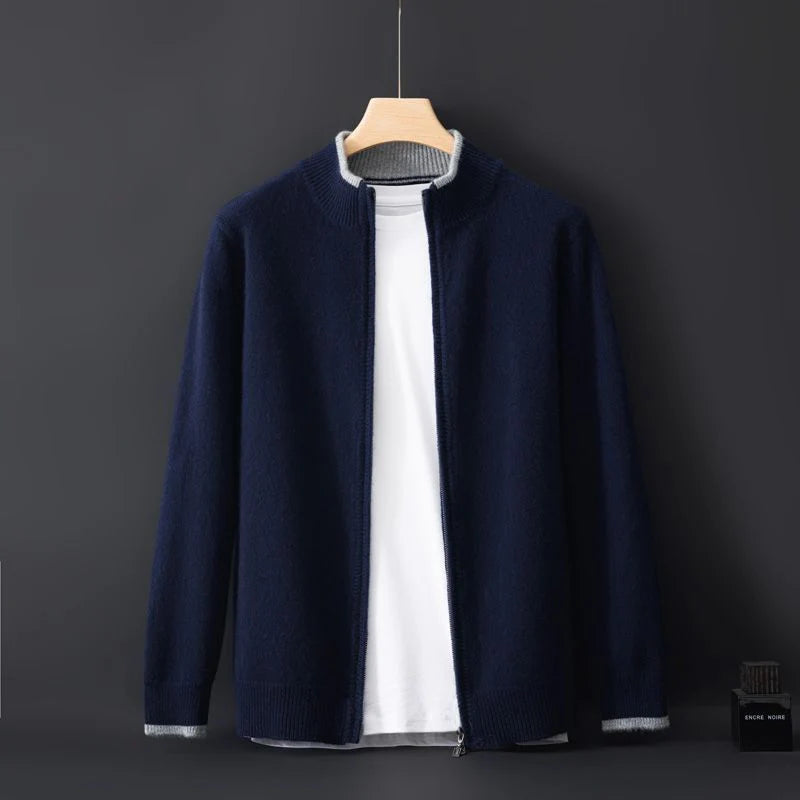 Veste Zippée En Cachemire Riku Luxe Sobre Pour Jours Frais Et Nuits Élégantes Et Soirées Raffinées