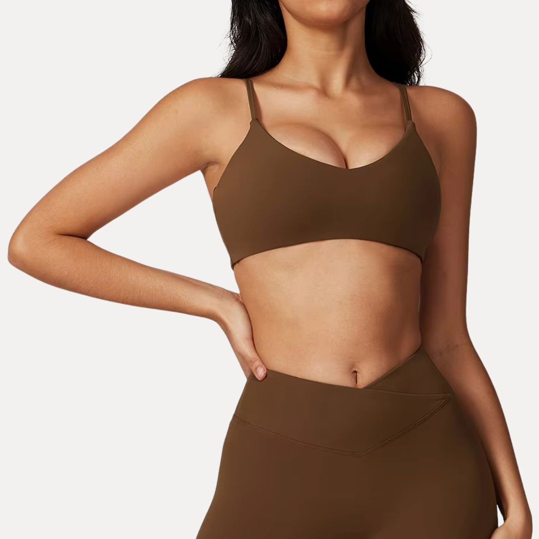 Soutien Gorge De Sport Léger À Moyen Avec Bretelles Spaghetti Pour Entraînement Et Quotidien