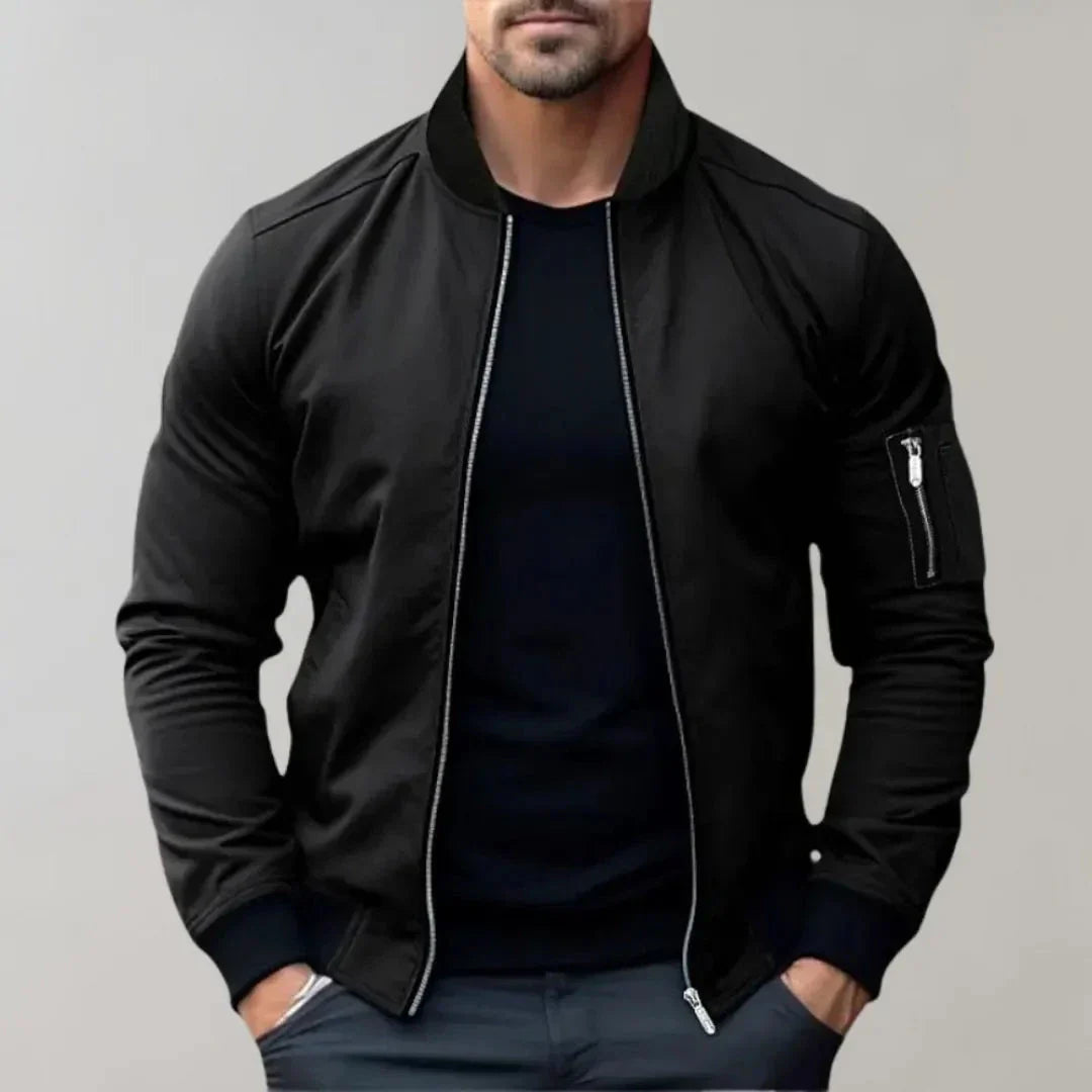 Veste Bomber Légère Homme Zip Complet Waylynn Coupe Slim Tissu Soft Touch Respirant Polyester