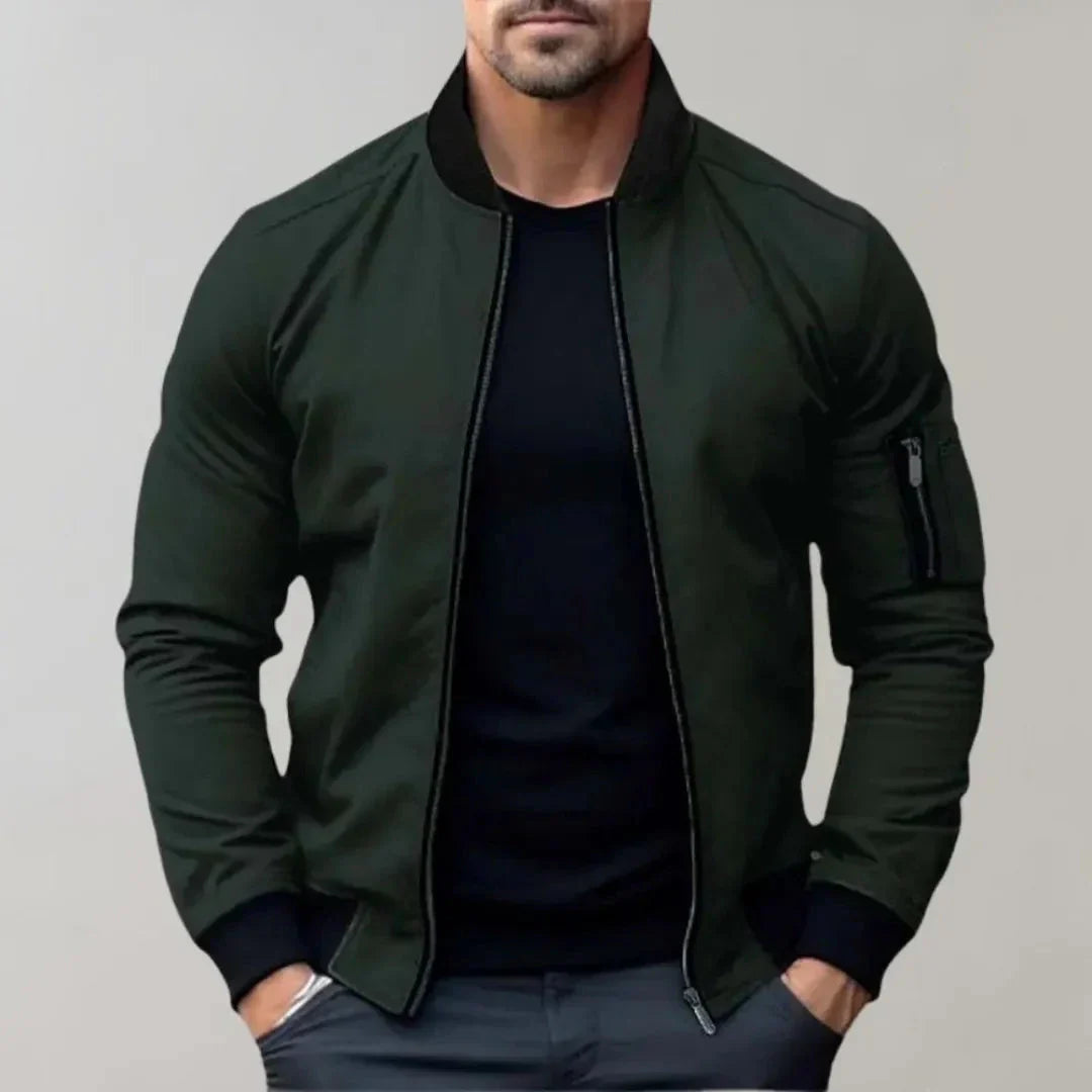 Veste Bomber Légère Homme Zip Complet Waylynn Coupe Slim Tissu Soft Touch Respirant Polyester