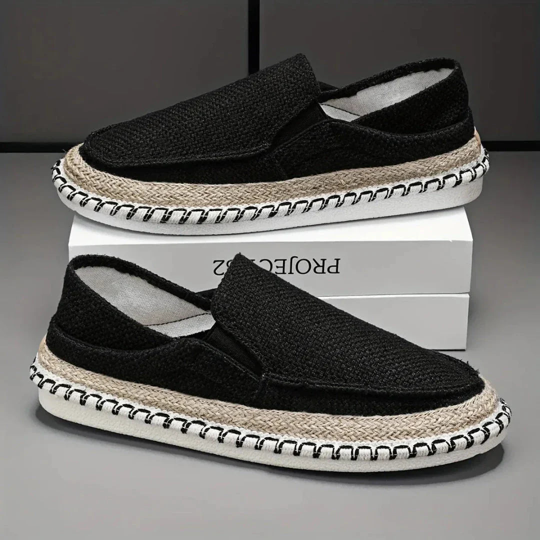 Riviera Breeze Mocassins Slip On Tressés en Toile Respirants avec Corde de Jute Naturelle pour Plage