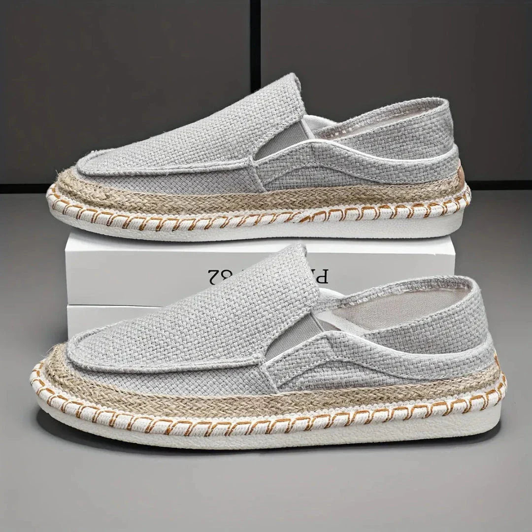 Riviera Breeze Mocassins Slip On Tressés en Toile Respirants avec Corde de Jute Naturelle pour Plage