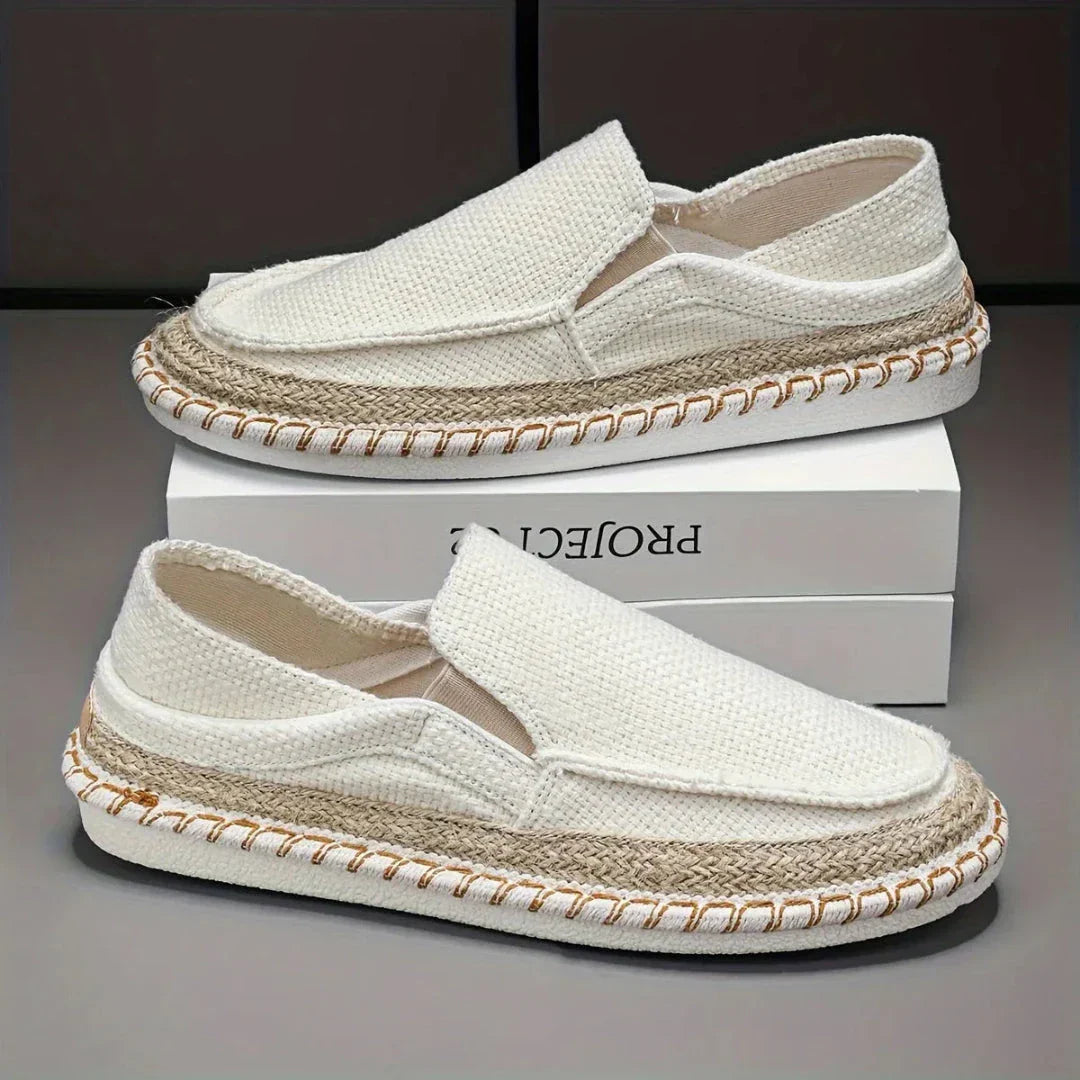 Riviera Breeze Mocassins Slip On Tressés en Toile Respirants avec Corde de Jute Naturelle pour Plage