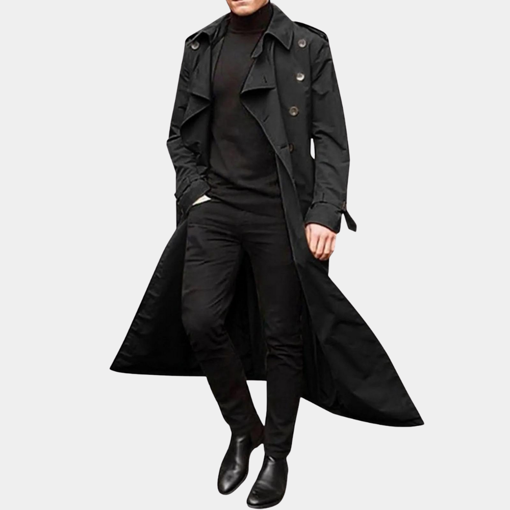 Manteau Trench Long Vintage Pour Homme Amawinc Élégamment Coupé Pour Une Garde Robe Moderne