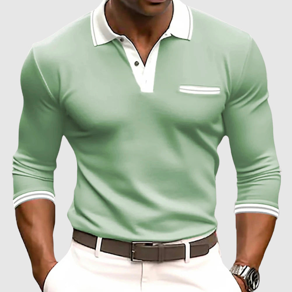 Chemise Roberto Russo Active Edge En Quatre Couleurs Avec Détails Contrastés Col Poche Et Poignets Pour Golf Brunch