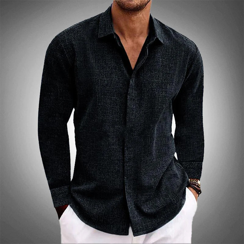 Amawinc Roberto Chemise Boutonnée Décontractée Pour Homme Col Classique Manches Longues Couleur Unie Style Printemps