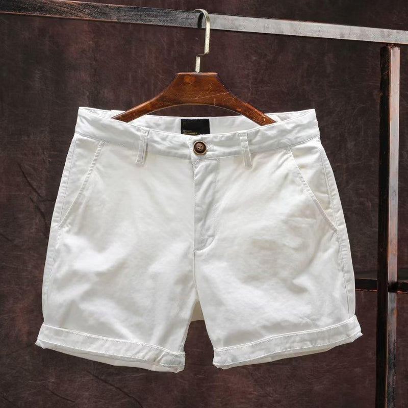 Roberto Russo Shorts D'Été Classiques Décontractés En Coton Doux Avec Zip Et Ceinture Disponible En 5 Couleurs