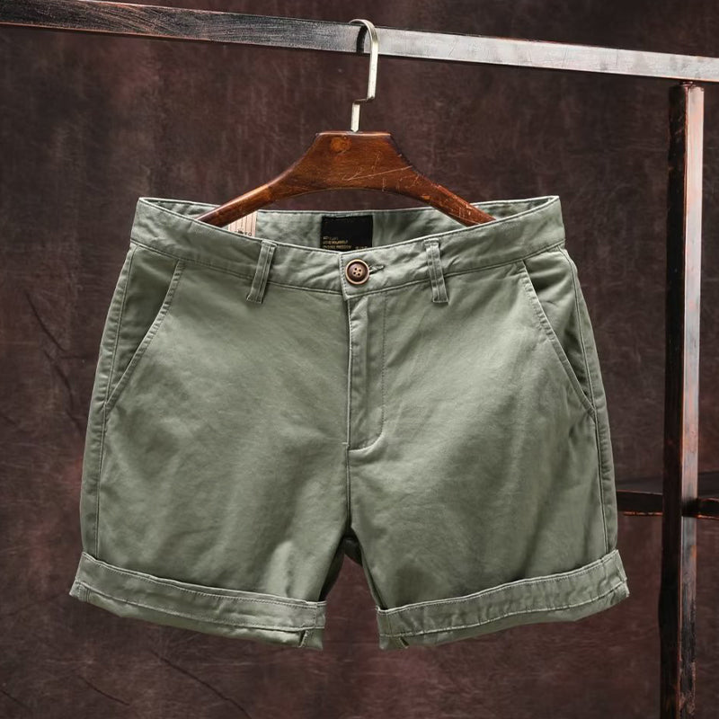Roberto Russo Shorts D'Été Classiques Décontractés En Coton Doux Avec Zip Et Ceinture Disponible En 5 Couleurs