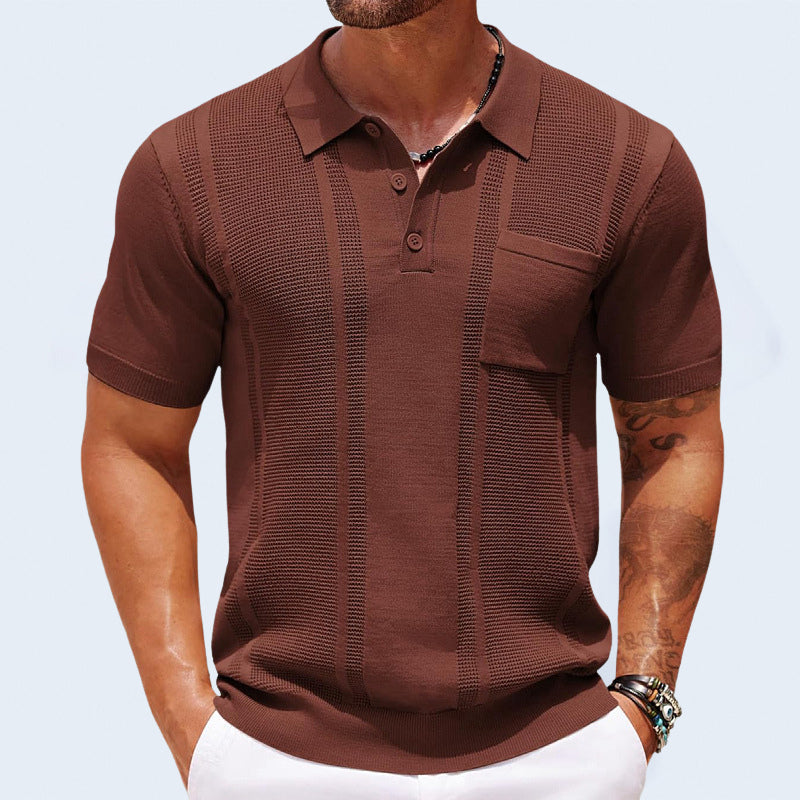 Polo Commute Roberto Russo En Soie Glacée Ultra Lisse Avec Finition Flocage Pour Homme