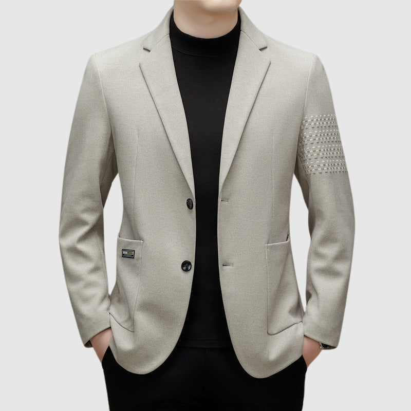 Veste Élégante Roberto Russo L Homme Pour Homme Silhouette Minimaliste Motif Carreaux Discret Sur La Manche
