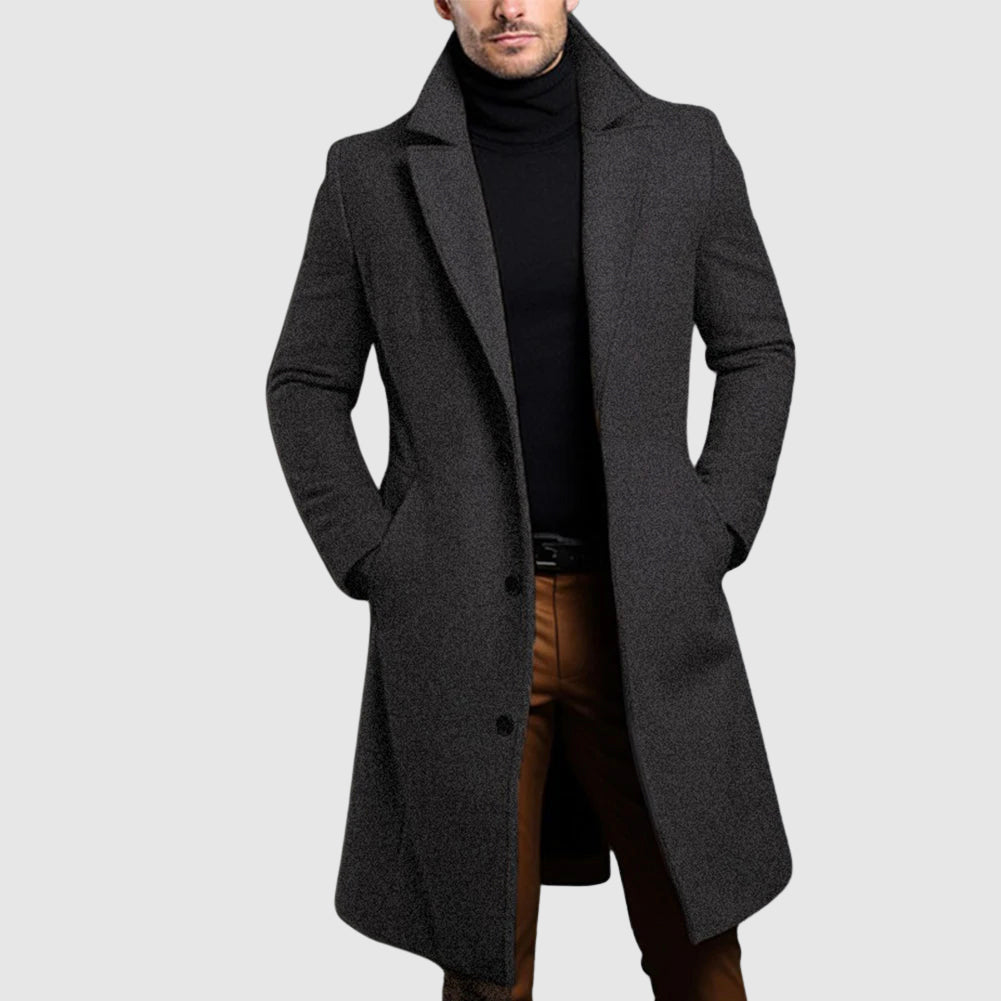 Manteau Long En Laine Roberto Russo Luxe Avec Col Relevé Et Silhouette Parfaite Pour Automne Et Hiver