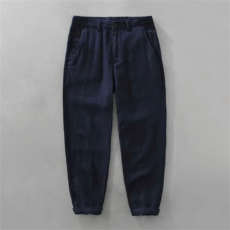Pantalon En Lin Pozzuoli Roberto Russo Par Amawinc Confort Respirant Pour Été Décontracté Méditerranéen Moderne