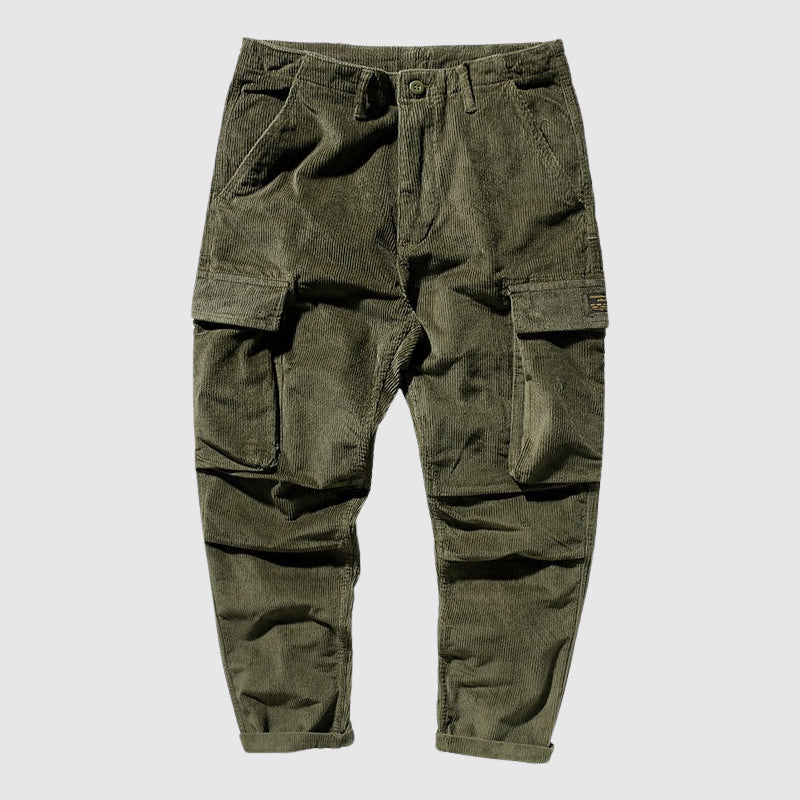 Roberto Russo Pantalon Cargo Velours Côtelé Rétro Confortable Et Chaud Avec Poches Cargo Spacieuses Design Unique