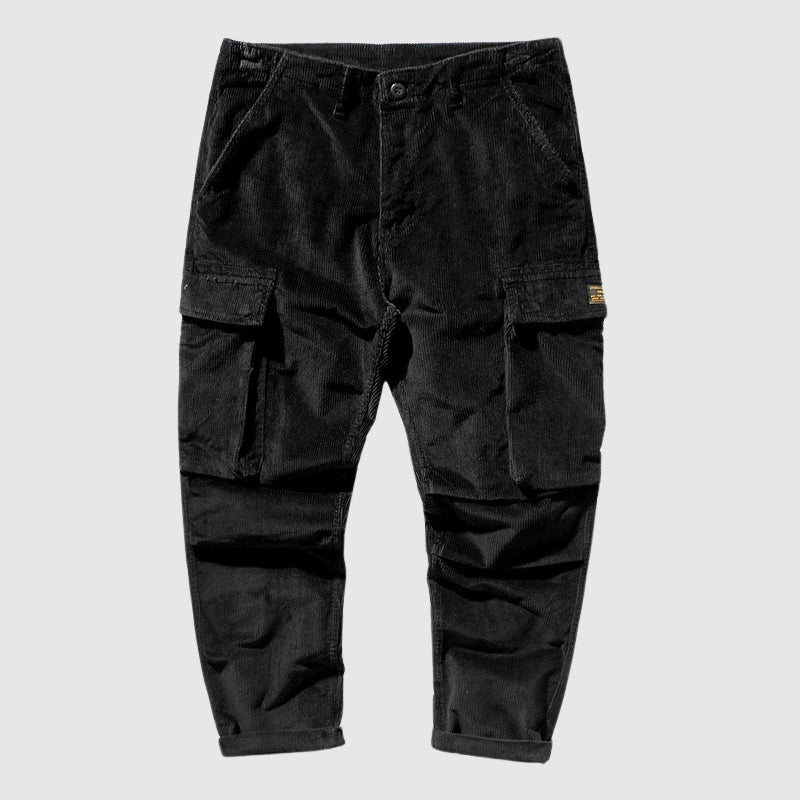 Roberto Russo Pantalon Cargo Velours Côtelé Rétro Confortable Et Chaud Avec Poches Cargo Spacieuses Design Unique