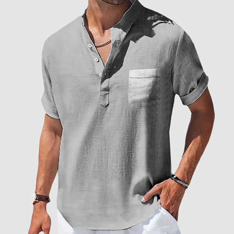 Chemise Henley Sunwalk Roberto Russo Décontractée Pour Temps Chaud Avec Manches Courtes