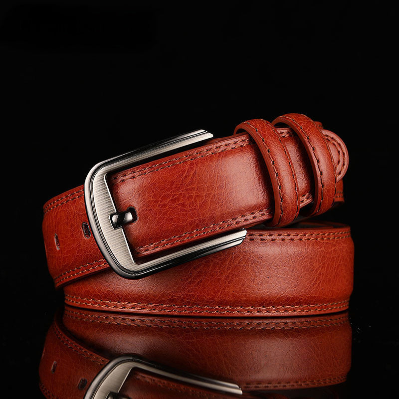 Ceinture en Cuir Plein Grain Trevico Roberto Russo avec Boucle Métal Brossé pour un Style Minimaliste et Sophistiqué