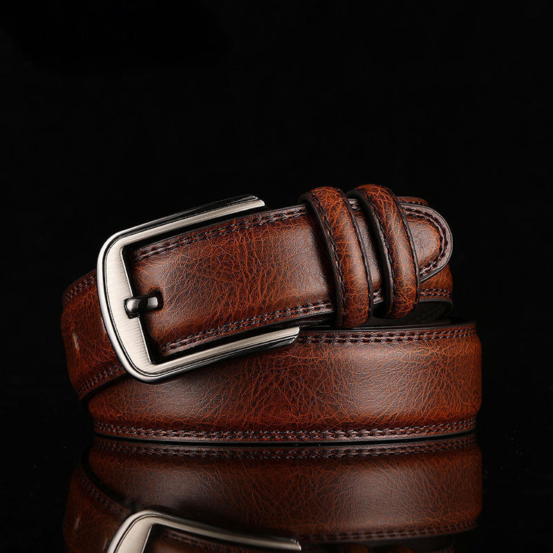 Ceinture en Cuir Plein Grain Trevico Roberto Russo avec Boucle Métal Brossé pour un Style Minimaliste et Sophistiqué