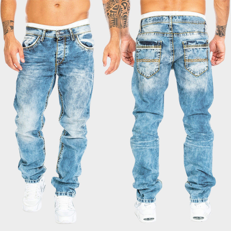 Roberto Russo Jeans Denim Urbains Slim Coupe Lavage Clair 4 Couleurs Disponibles