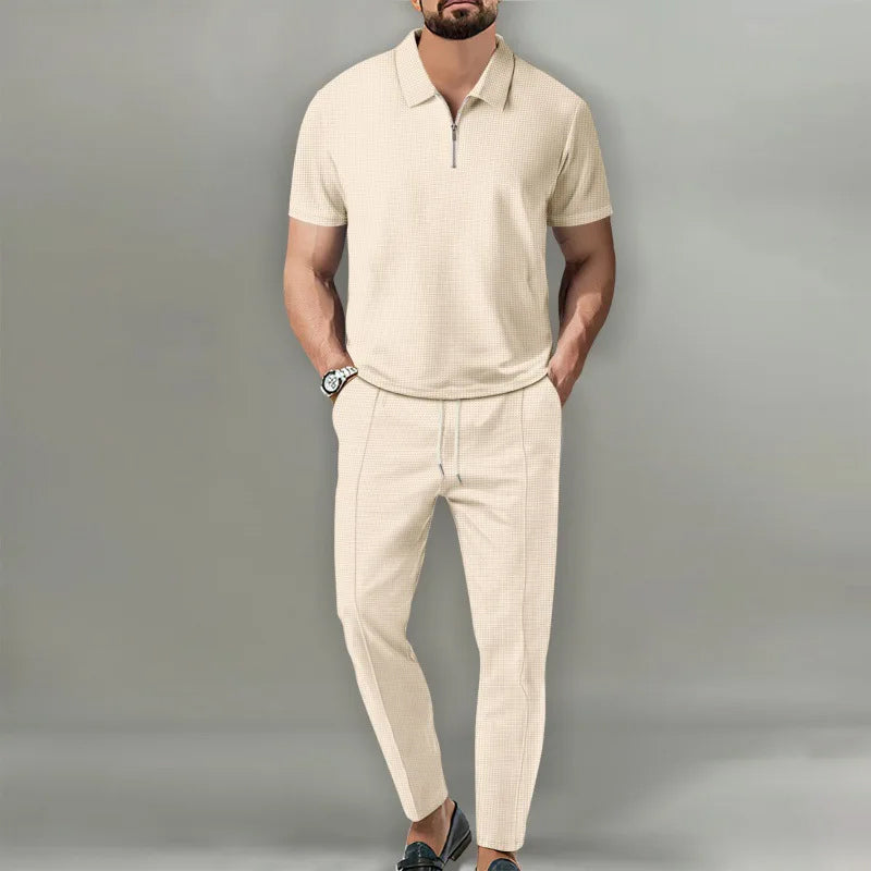 Ensemble Urbain Confort Roberto Russo Pour Homme Avec Zip Col Moderne Et Respirant Idéal Plage