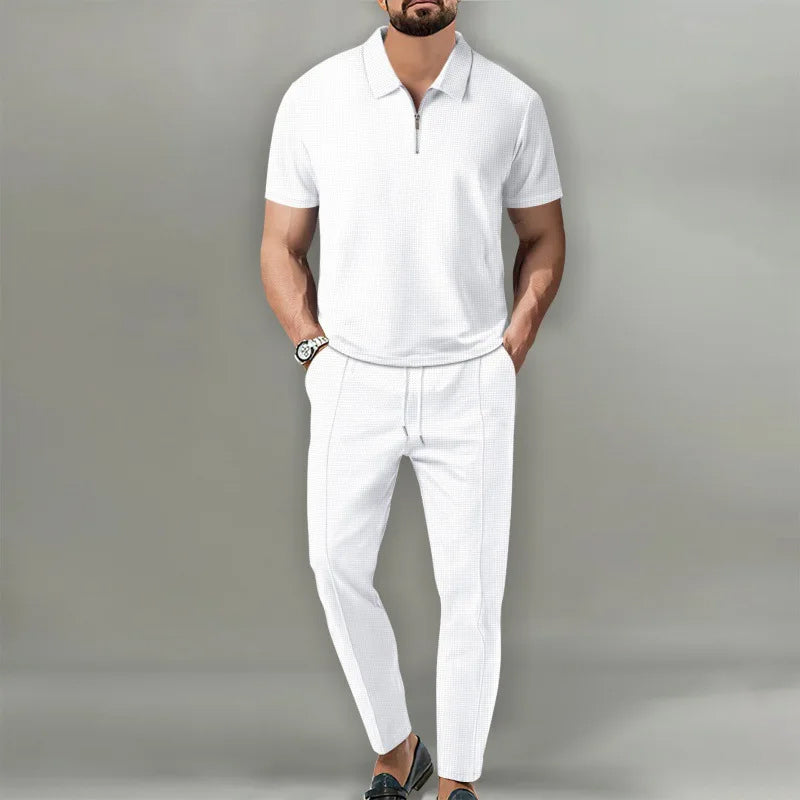 Ensemble Urbain Confort Roberto Russo Pour Homme Avec Zip Col Moderne Et Respirant Idéal Plage