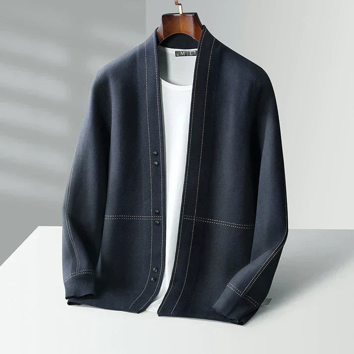 Cardigan Homme Texture Laineuse Coupe Décontractée Léger Pour Superposition Boutons Avant Nordisk Flair Amawinc