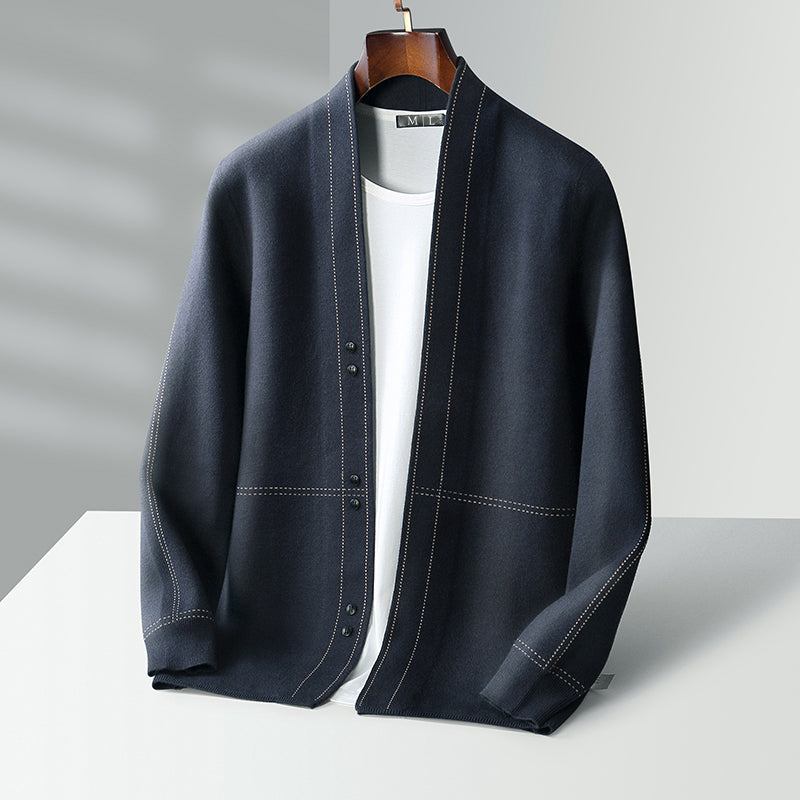 Cardigan Jacob En Mélange De Laine Pour Homme Coupe Décontractée Boutonnage Idéal Automne Hiver Superposition Confortable