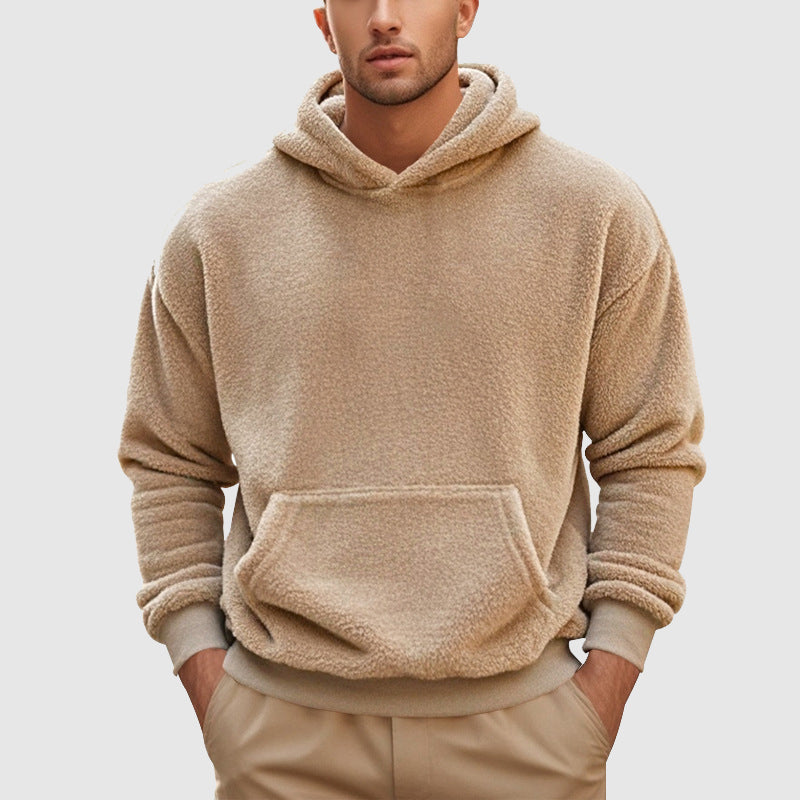 Pull À Capuche En Polaire Pour Homme Coupe Décontractée Avec Poche Kangourou Et Bord Côtes Par Amawinc