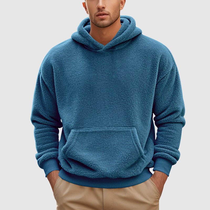 Pull À Capuche En Polaire Pour Homme Coupe Décontractée Avec Poche Kangourou Et Bord Côtes Par Amawinc