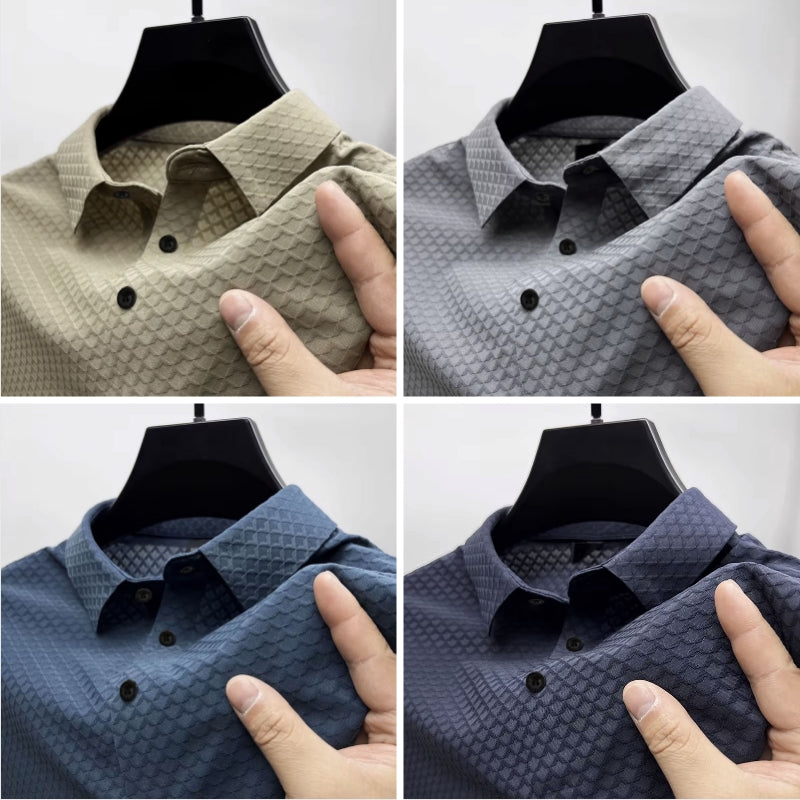 Roberto Russo Genoa Polo Motif 3D Texturé Pour Homme Polo Chic Et Polyvalent Pour Une Silhouette Moderne