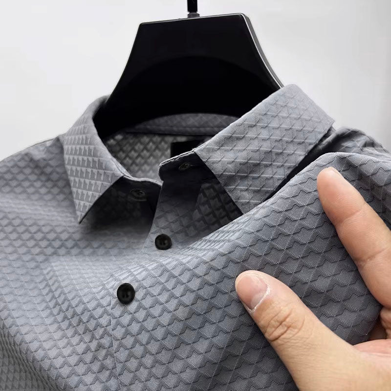 Roberto Russo Genoa Polo Motif 3D Texturé Pour Homme Polo Chic Et Polyvalent Pour Une Silhouette Moderne