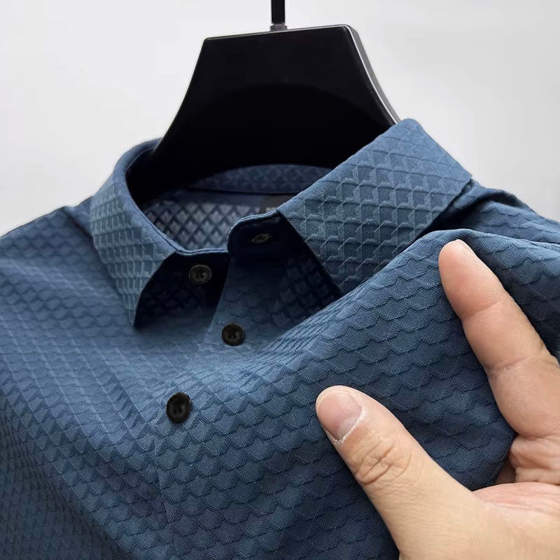 Roberto Russo Genoa Polo Motif 3D Texturé Pour Homme Polo Chic Et Polyvalent Pour Une Silhouette Moderne